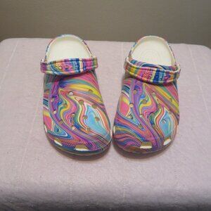 Unisex CROCS Multicolor Marbled Clogs Slingback